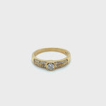 9CT YELLOW GOLD THICKENED TOP STYLE DIAMOND DRESS RING VALUED @ $1899