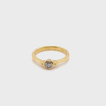 18CT YELLOW GOLD BEZEL SET DIAMOND DRESS RING VALUED @ $1899
