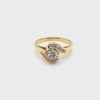 18CT YELLOW & WHITE GOLD WRAP AROUND STYLE DIAMOND DRESS RING VALUED @ $3099