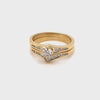 18CT YELLOW GOLD THICKENED TOP DIAMOND BRIDAL SET VALUED @ $4199