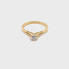 18CT YELLOW GOLD FORMED UP STYLE DIAMOND DRESS RING VALUED @ $1899