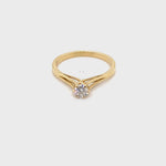 18CT YELLOW GOLD FORMED UP STYLE DIAMOND DRESS RING VALUED @ $1899