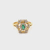 18CT YELLOW GOLD EMERALD & DIAMOND DRESS RING VALUED @ $3499