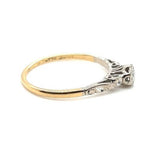 18ct YELLOW GOLD & PLATINUM DIAMOND SOLITAIRE RING VAL $1499