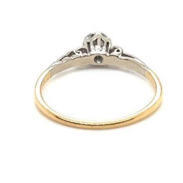 18ct YELLOW GOLD & PLATINUM DIAMOND SOLITAIRE RING VAL $1499