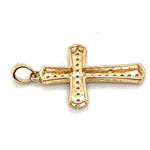 9CT YELLOW GOLD DIAMOND CROSS PENDANT TW 0.9g